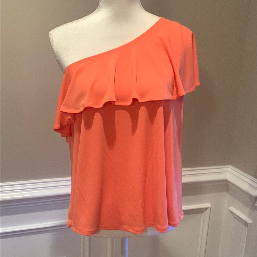 One-Shoulder Coral Top